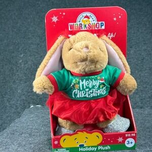 Build A Bear Workshop Holiday Plush Bunny Merry Christmas Outfit Sparkle Shoes